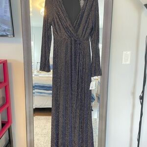Elegant Navy and Gold Women's Dress NWT